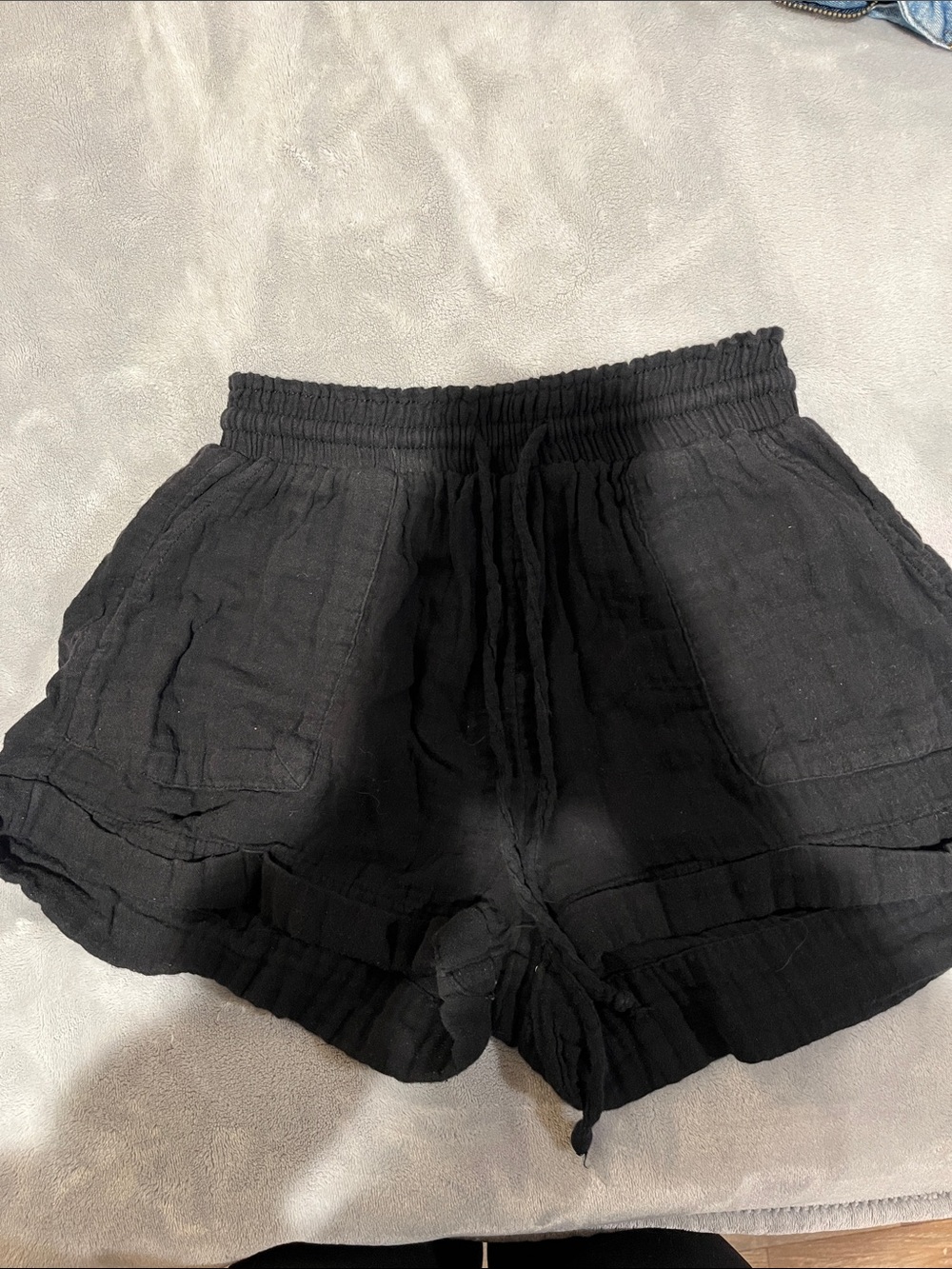 Aeropostale Black Women's Elastic Drawstring Shorts